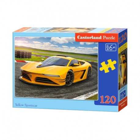 Pussel yellow sportscar, 120 bitar