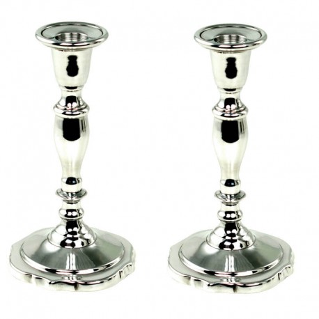2-pack ljusstakar i metall silverfärgad , höjd 18 cm