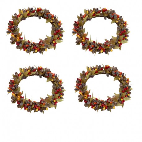 Ljusmanschetter 4-pack höstmix till blockljus, brun och orange