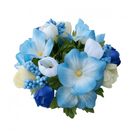 Ljusmanschett för kronljus med blå blommor