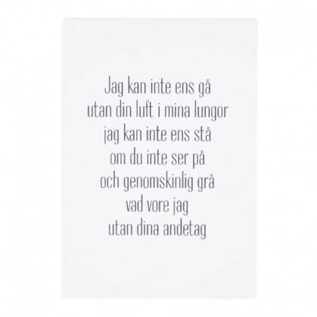 Trätavla a5. inte utan dina andetag