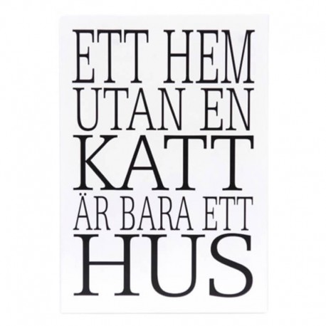 Trätavla a5. ett hem utan katt