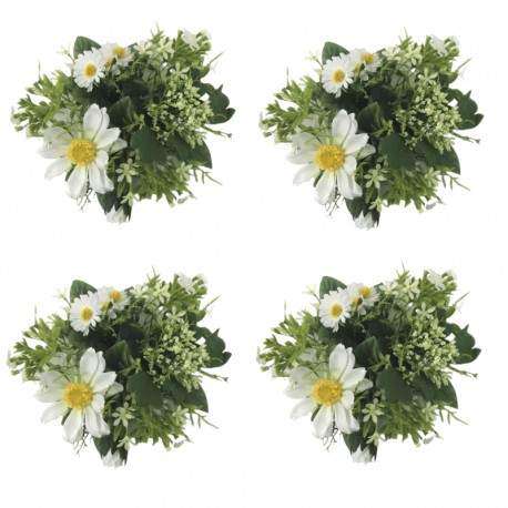 Ljusmanschetter 4-pack för kronljus med vita prästkragar