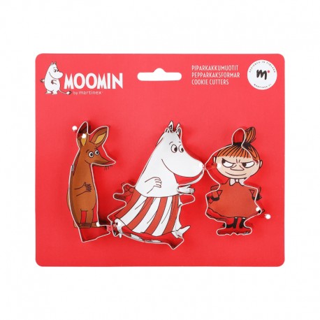 Mumin pepparkaksformar 3 st formar i rostfritt stål lilla my, sniff och muminmamma