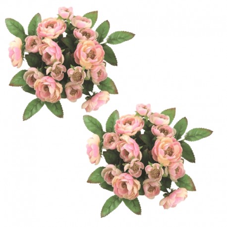 Ljusmanschetter 2-pack för kronljus med gammalrosa rosor