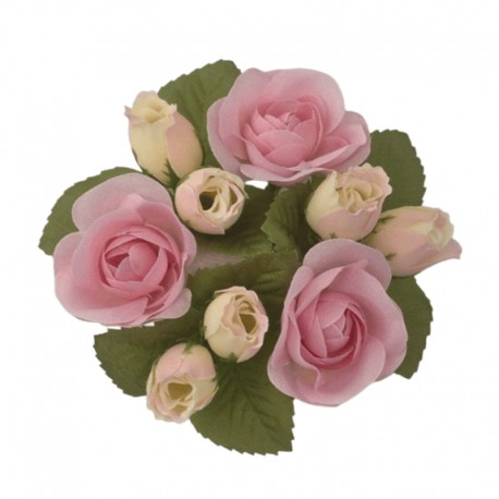 Ljusmanschett rosa rosor för kronljus