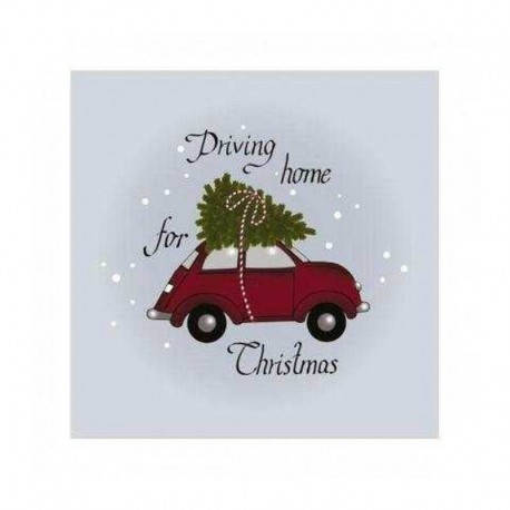 Julservetter 20-pack.  driving home for christmas 33x33 cm