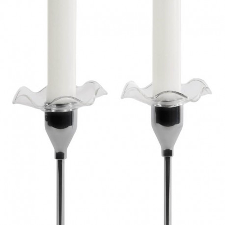 Viva vågig ljusmanschett i klart glas, 2-pack
