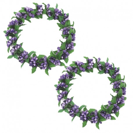 Ljusmanschetter 2-pack för blockljus lila bär innerdiameter 8,5 cm