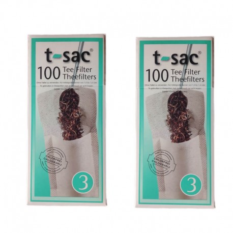 2-pack tepåsar t-sac nr 3, 100 tefilter för tekanna 1 - 1.6 liter