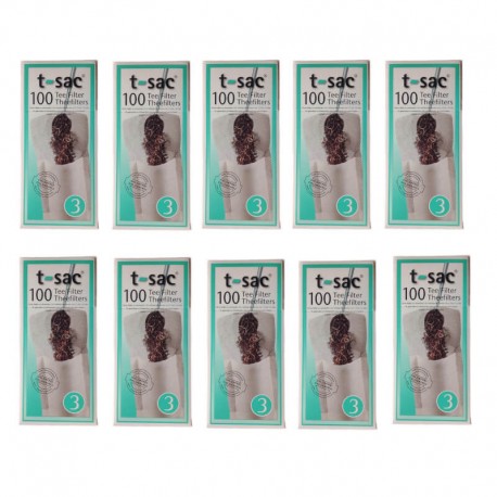 10-pack tepåsar t-sac nr 3, 100 tefilter för tekanna 1 - 1.6 liter
