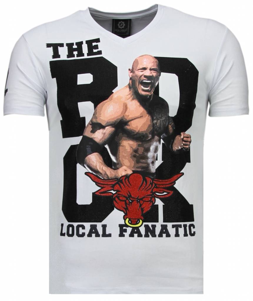 The Rock Rhinestone - Herr T-Shirt Vit