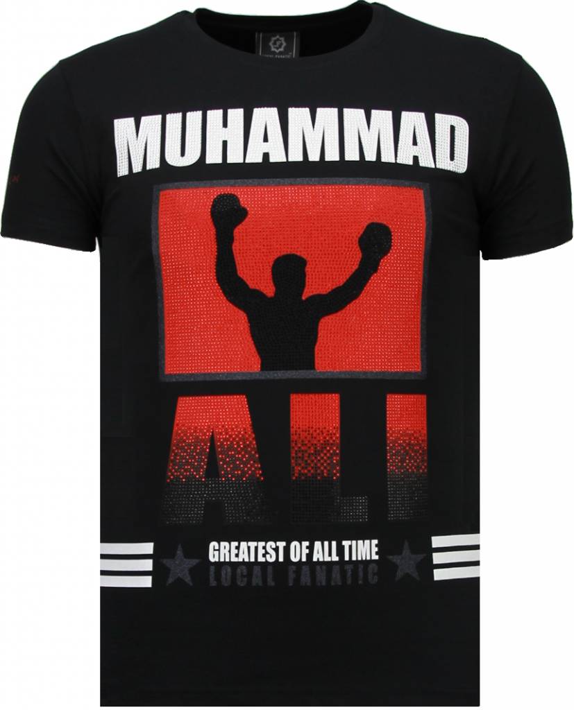 Muhammad Ali Rhinestone - Man T-Shirt Svart