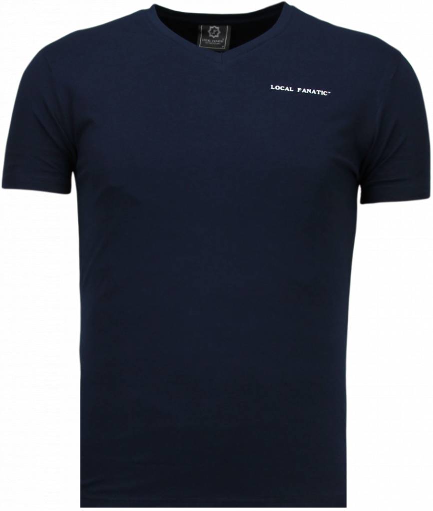 Exclusieve V Neck - Herr Man T-Shirt Blå