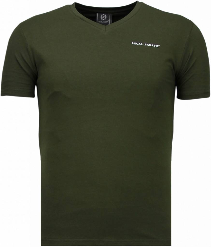Exclusieve V Neck - T-Shirt Man Grön