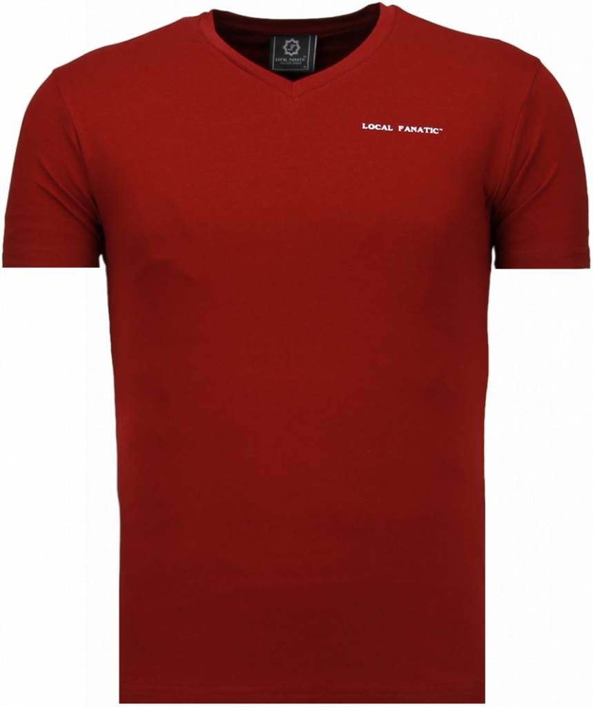 Exclusieve V Neck - Man T-Shirt Bordeaux