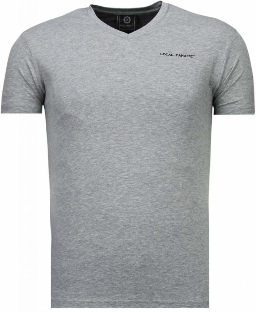 Exclusieve V Neck - T-Shirt Herr Grå