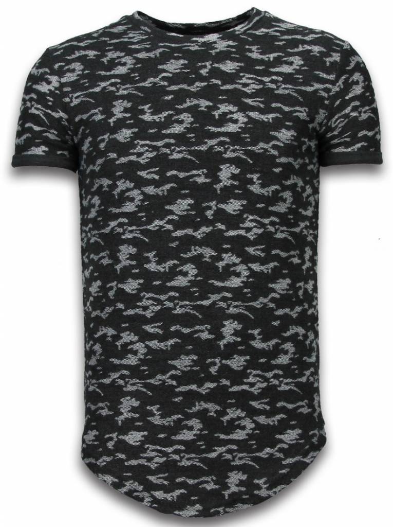 Camouflage Long Fit Army - Herr T-Shirt Svart