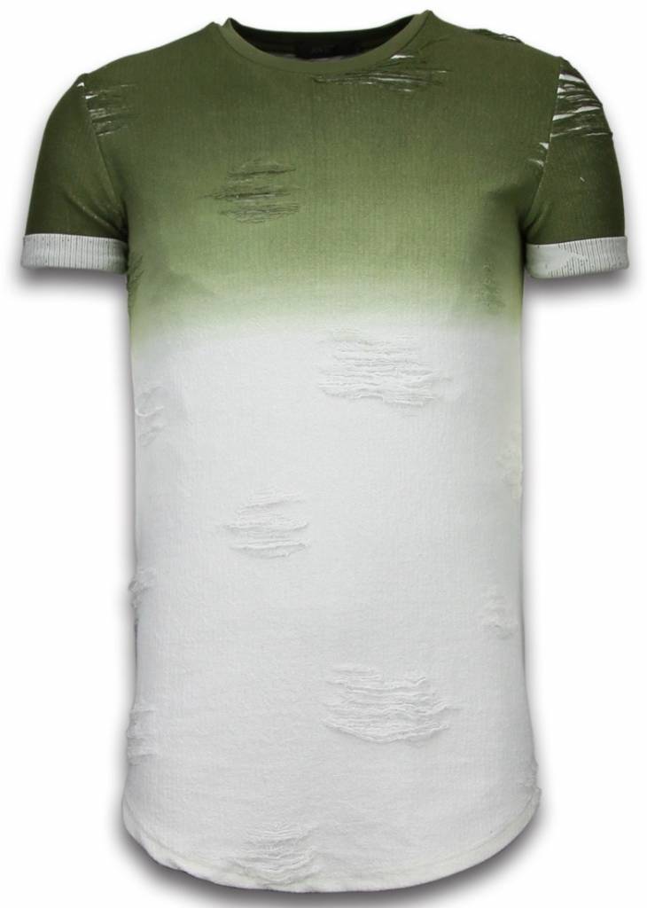 Flare Effect Long Fit Dual Ed - Herr T-Shirt Grön