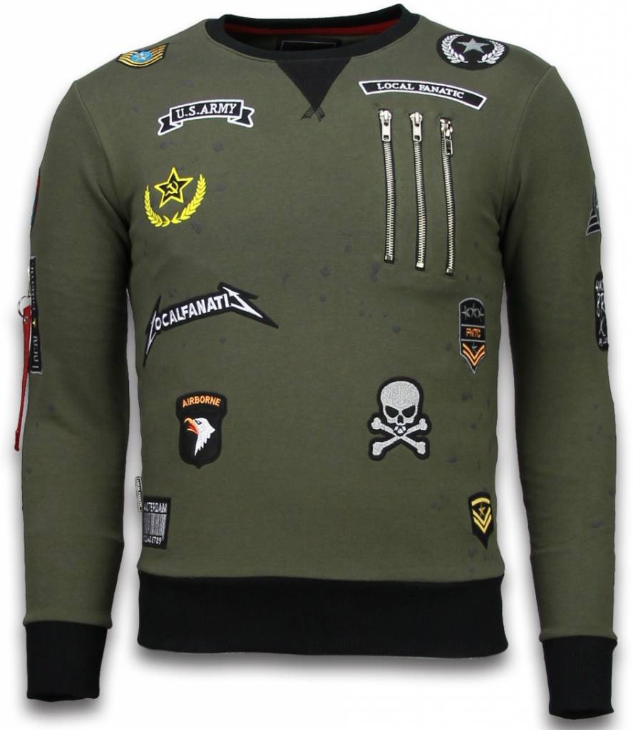 Embriordry Sweater Patches - Män Tröjor Grön