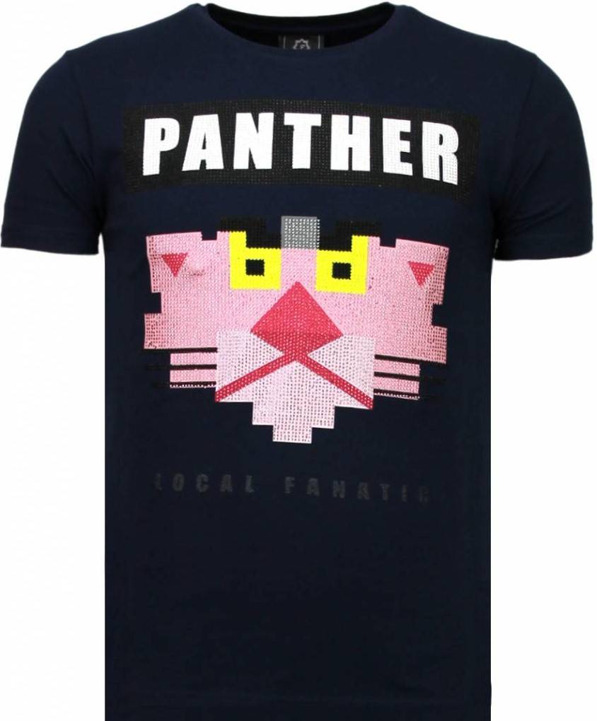 Panther For A Cougar Rhinestone - Man T-Shirt Blå