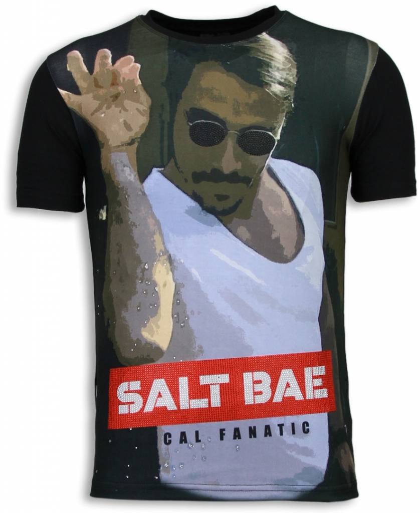 Salt Bae Digital Rhinestone - Herr T-Shirt Svart
