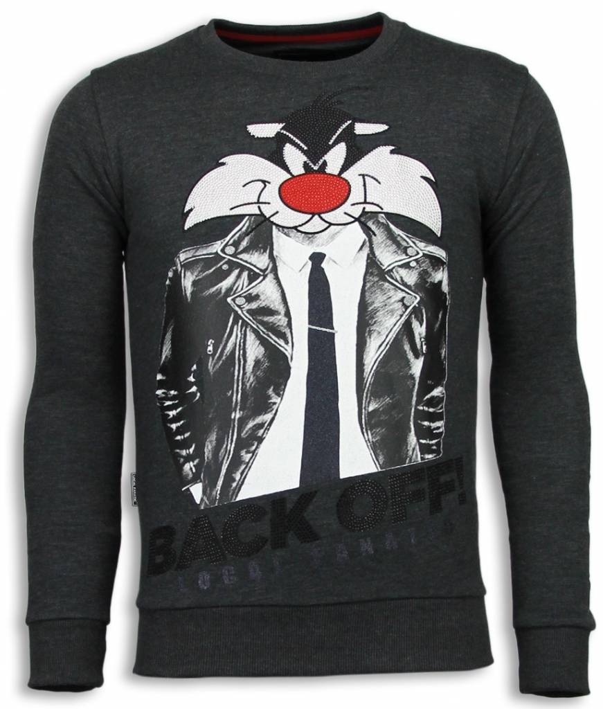 Pussy Cat Rhinestone Sweater - Tröjor Herr Stenkol
