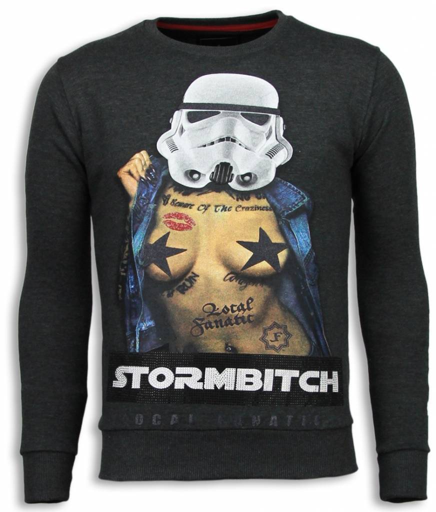Stormbitch Rhinestone Sweater - Herrtröjor Stenkol