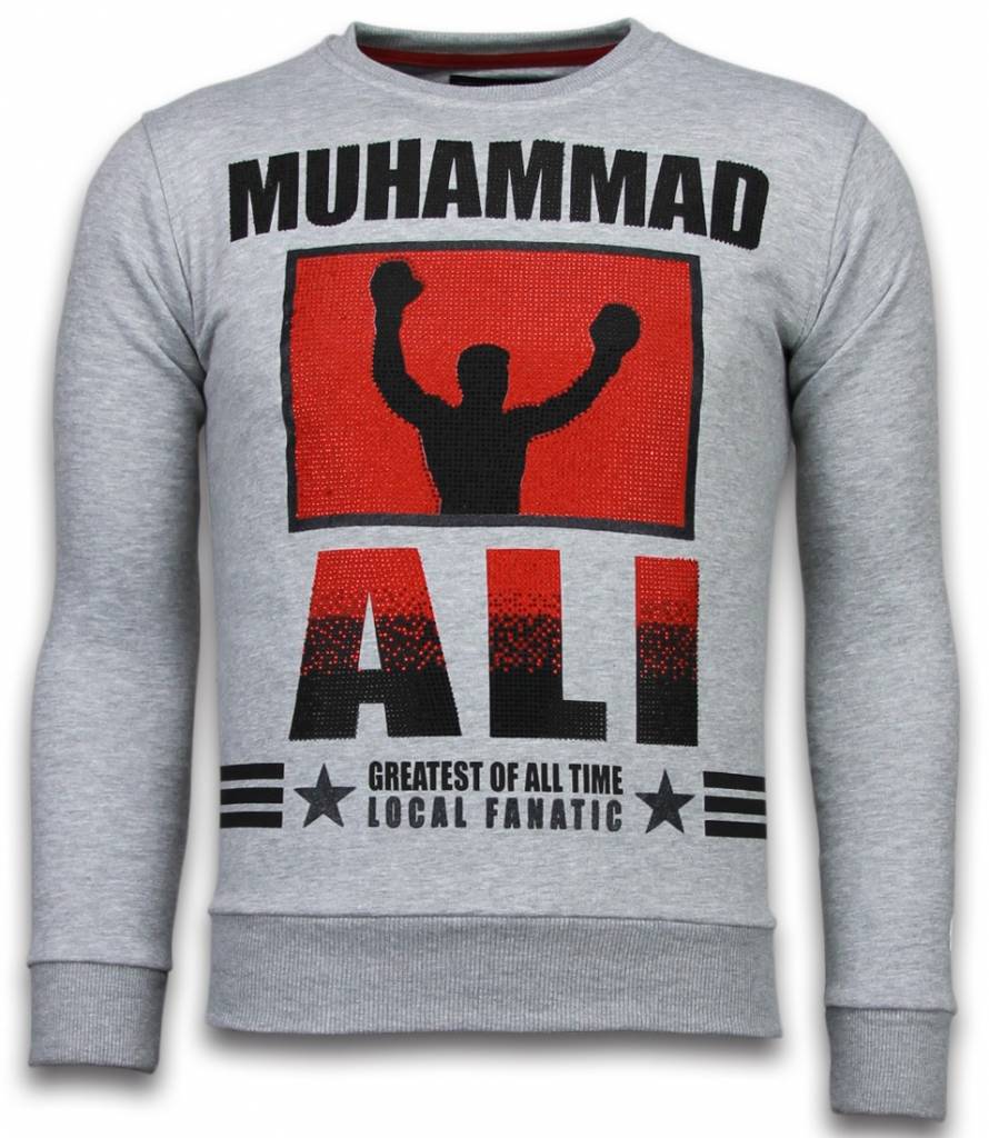 Muhammad Ali Rhinestone - Sweater Herr - Grå
