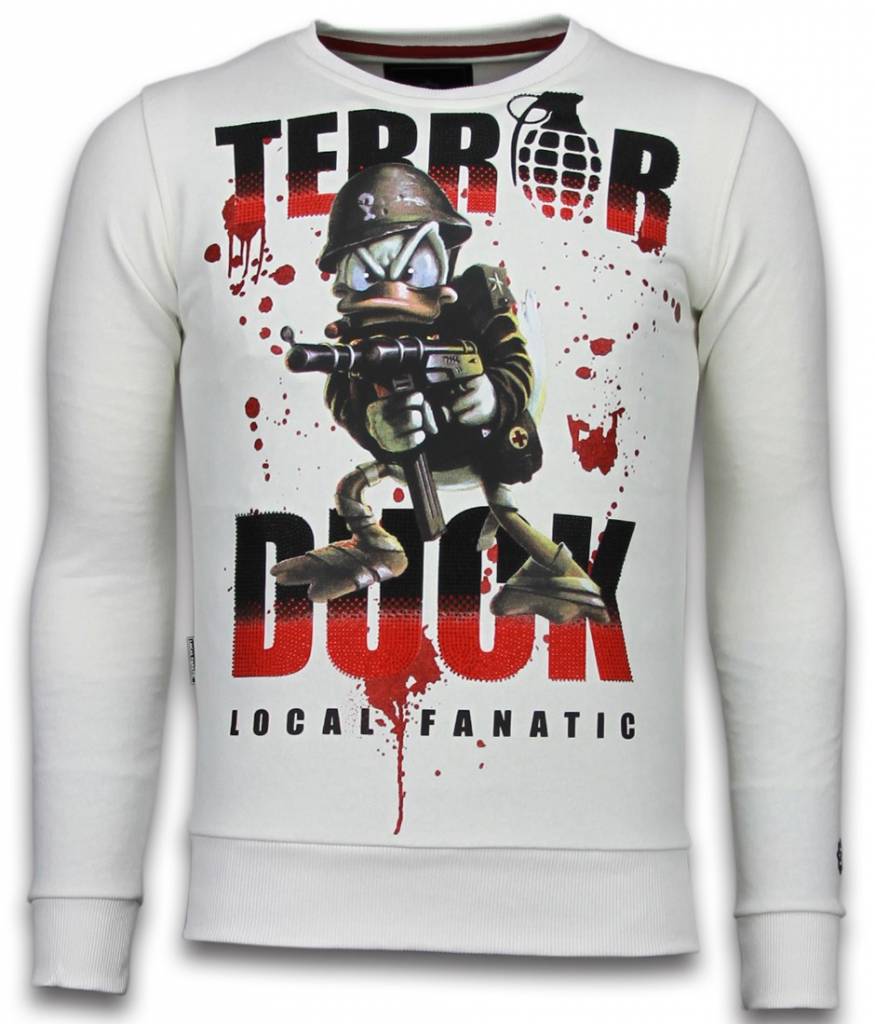 Terror Duck Rhinestone Sweater - Män Tröjor Vit
