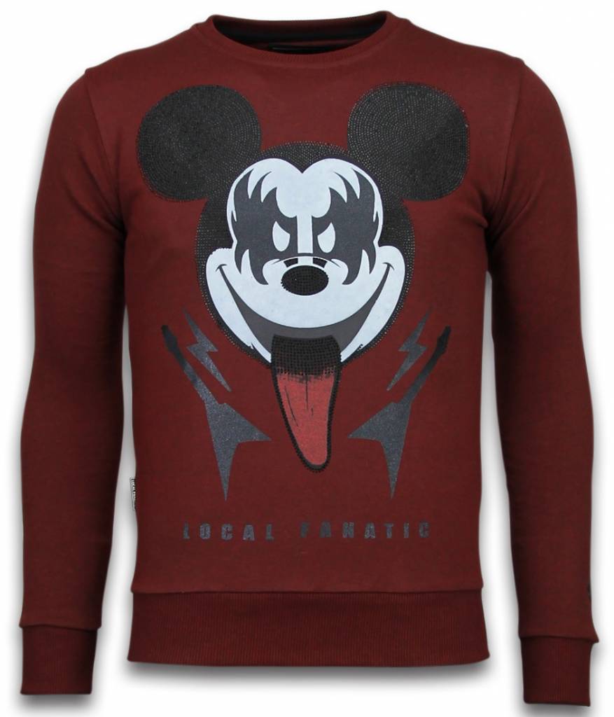 Kiss My Mickey Rhinestone - SweaT-Shirt Herr Bordeaux