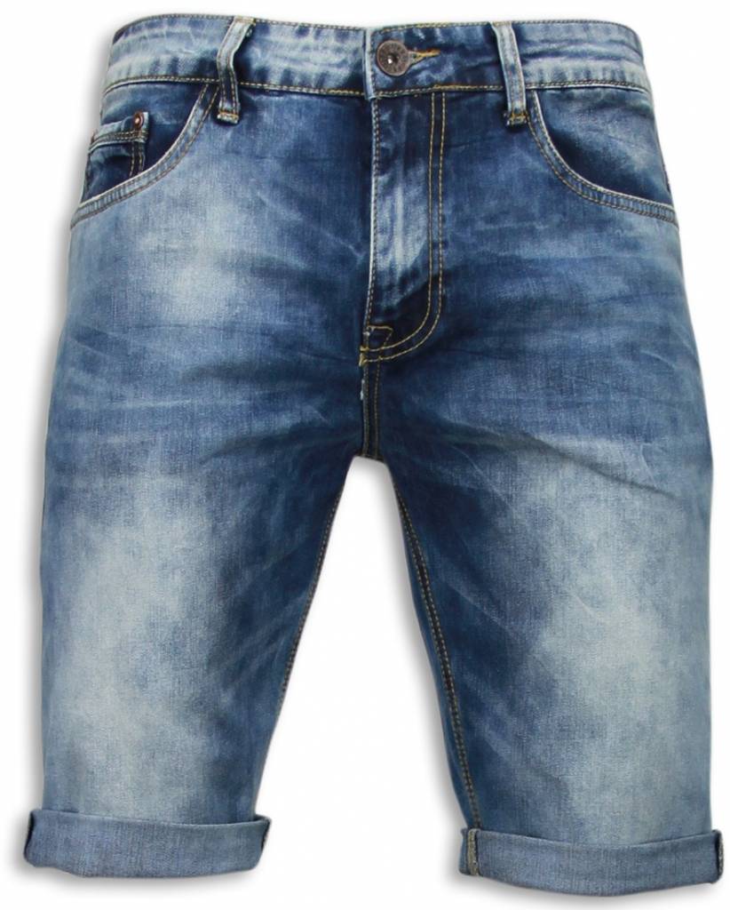 A Shorts Män - Korta Jeansshorts Herr Blå