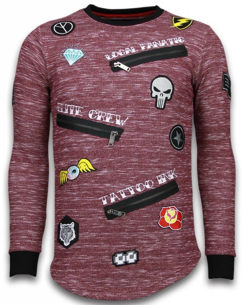 Longfit Patches Elite Crew - Män Tröjor - LF-B - Bordeaux