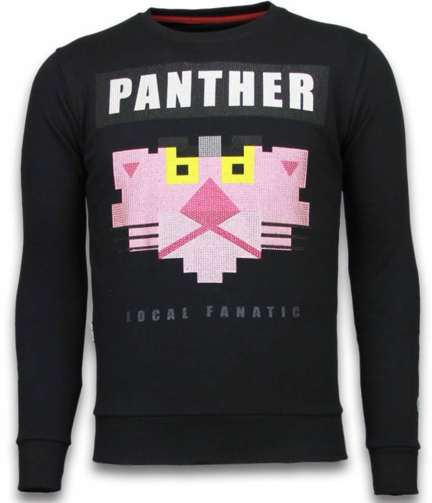 Pink Panther Rhinestone Sweater - Tröja Herr Svart