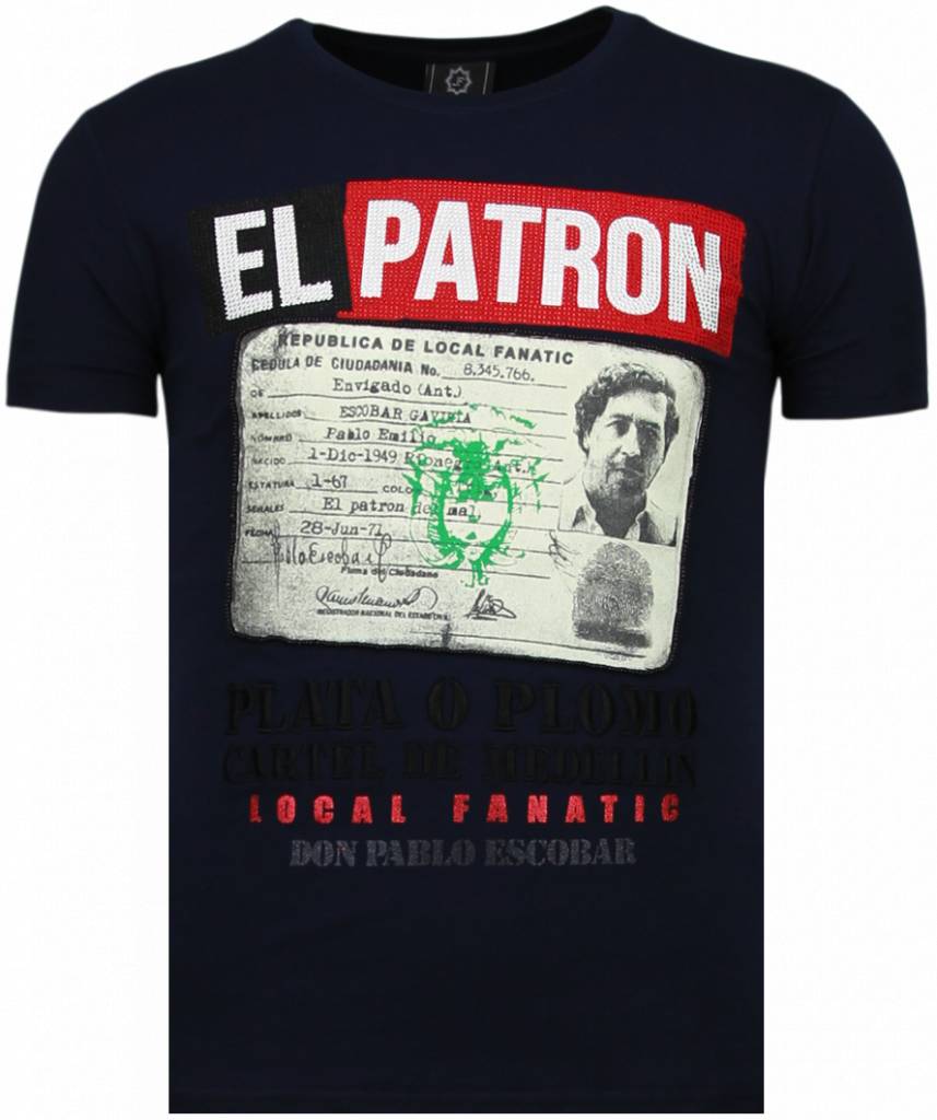 El Patron Narcos Billionaire - T-Shirt Herr Blå