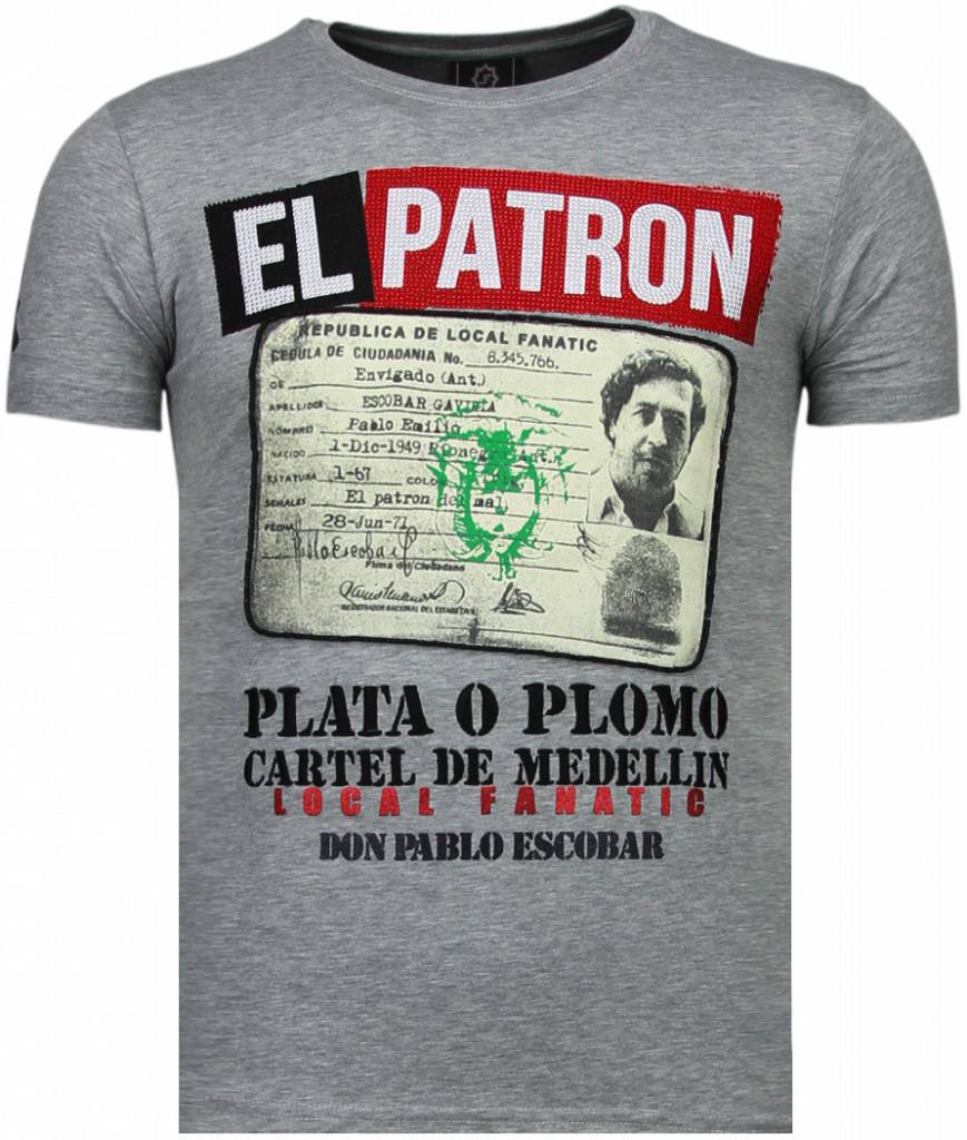 El Patron Narcos Billionaire - T-Shirt Herr Grå