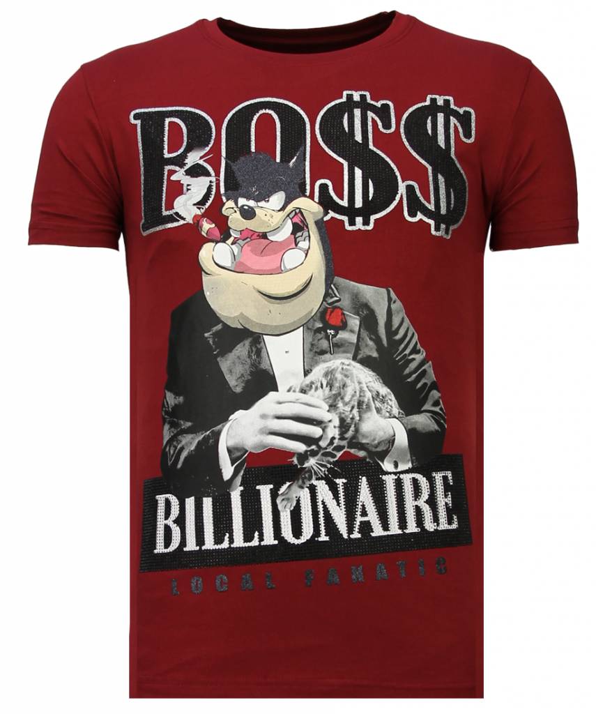 Billionaire Boss Rhinestone - T-Shirt Herr Bordeaux