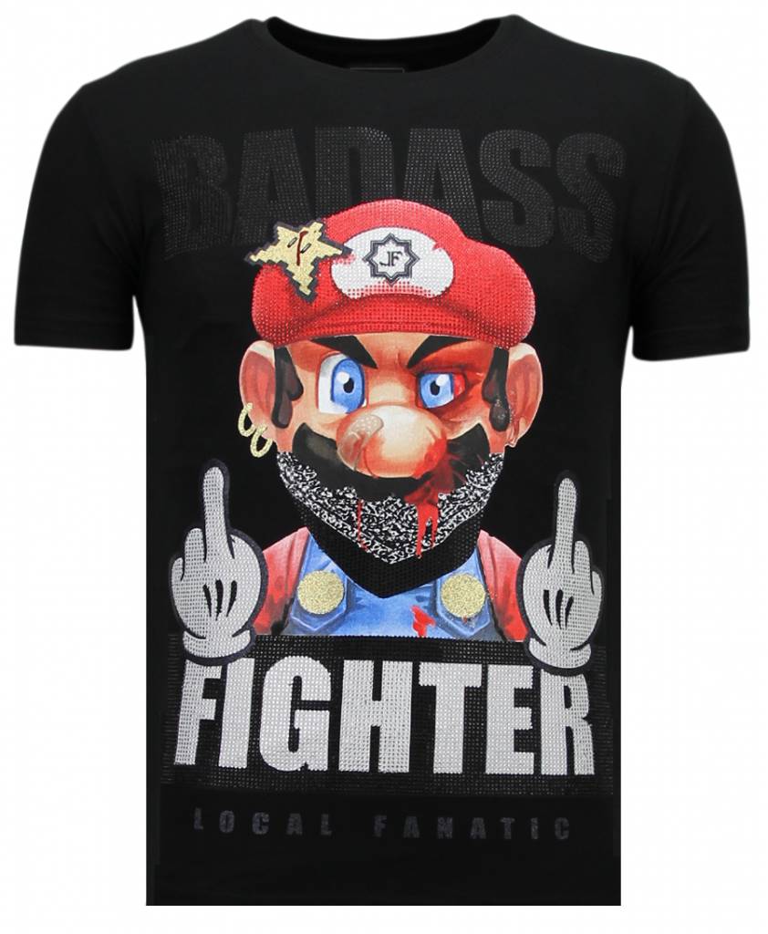 Fight Club Mario Bros - Herr T-Shirt Svart