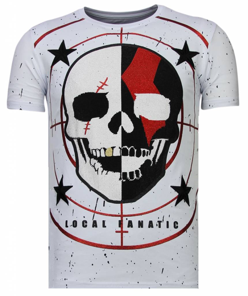 God Of War Rhinestone - Man T-Shirt Vit