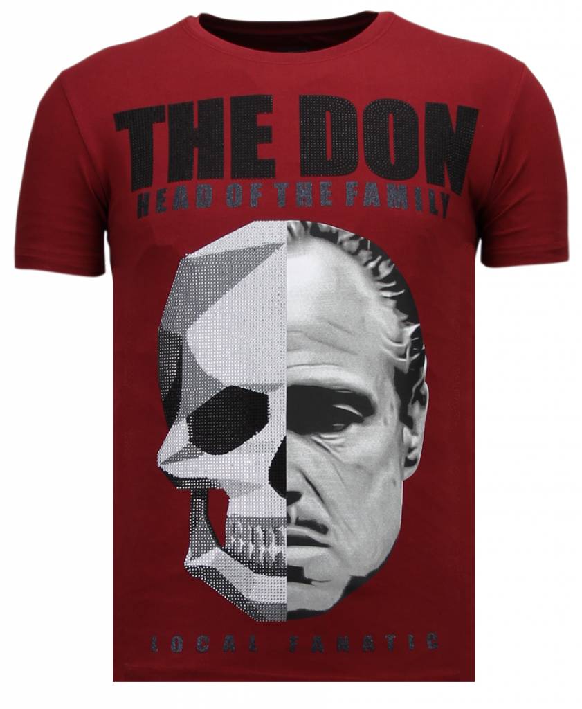 The Don Skull Rhinestone - Herr T-Shirt Bordeaux