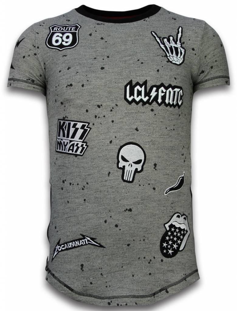 T-Shirt Patches Rockstar - Herr Tröjor - LF-G - Grå