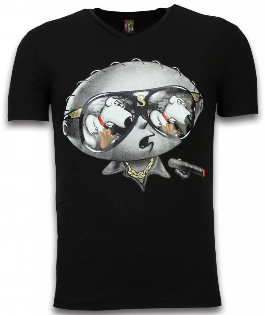 Stewie Dog - Herr T-Shirt Svart