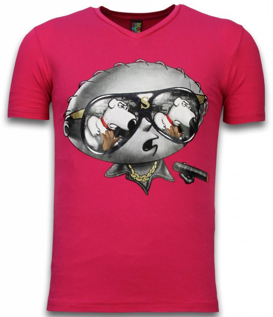 Stewie Dog - Herr T-Shirt Fuschia