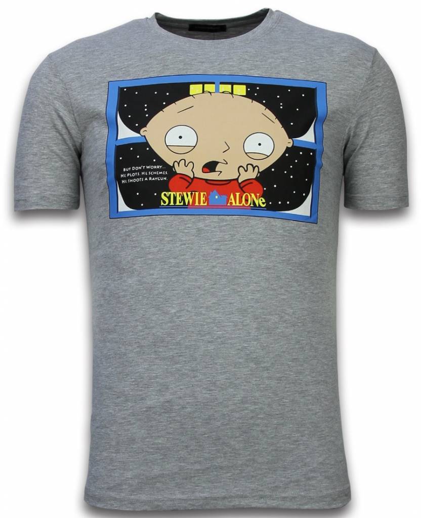 Stewie Home Alone - Herr T-Shirt Grå