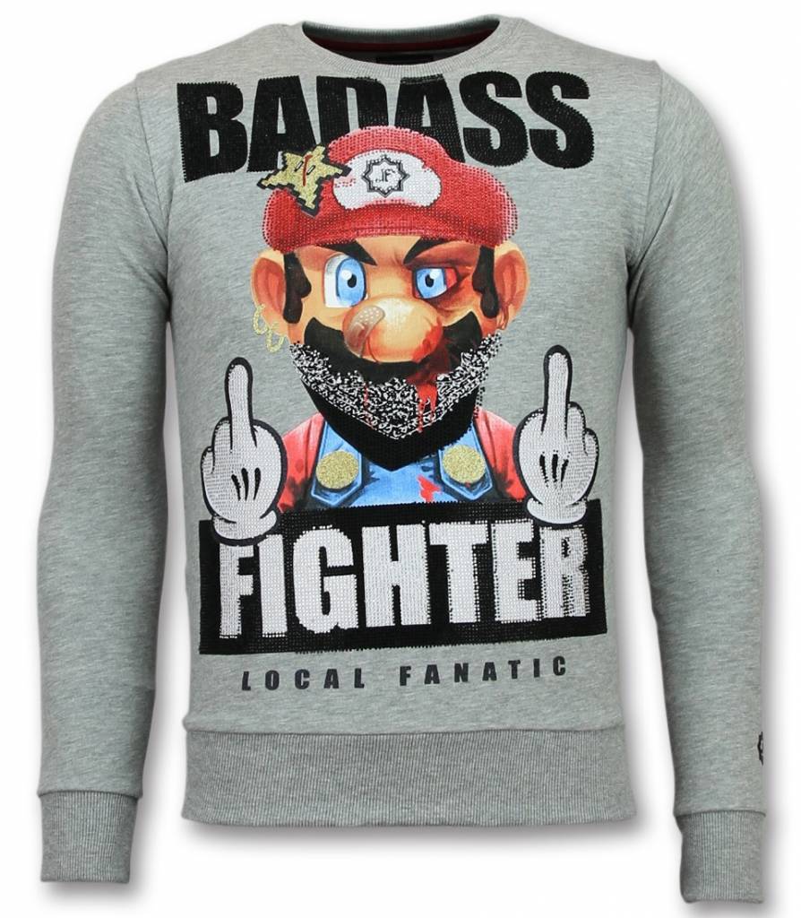 Mario Fight Club Sweater - Tröjor Män Grå