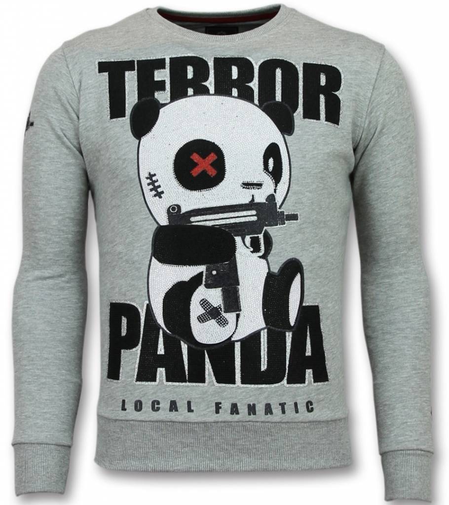 Terror Panda Sweater - Tröjor Män Grå