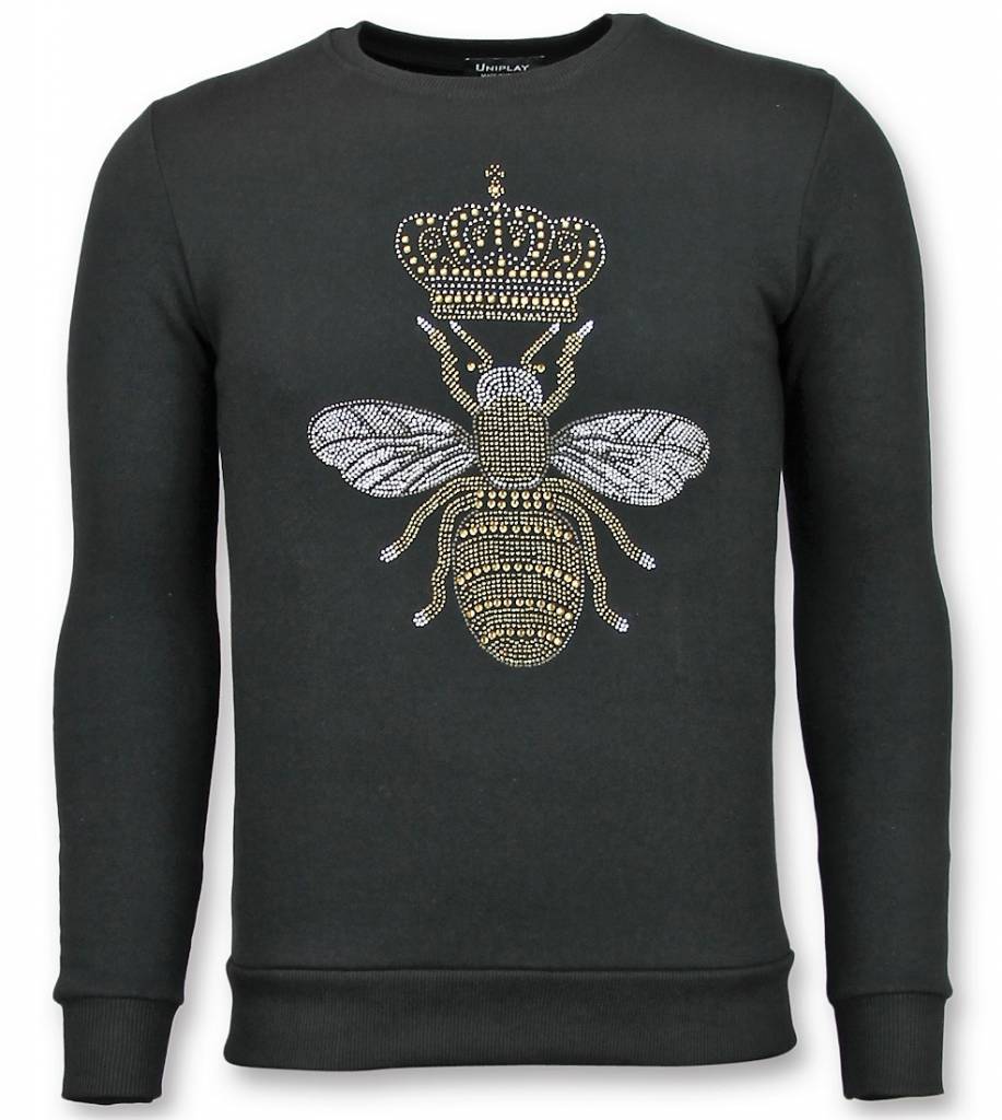 Rhinestone Master Bee Sweater - Tröjor Män Svart
