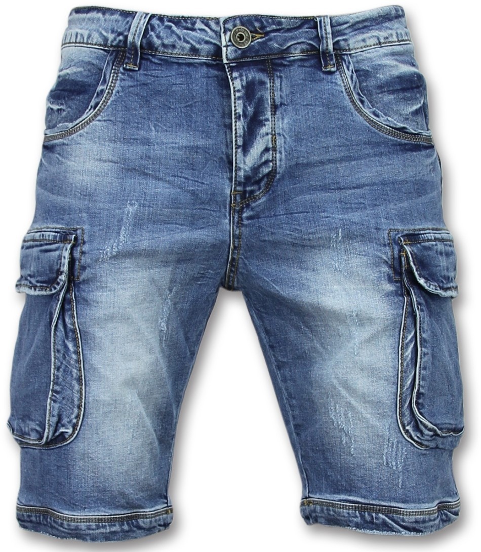 Korta Jeansshorts Herr - Halvlånga Shorts Man - J - Blå