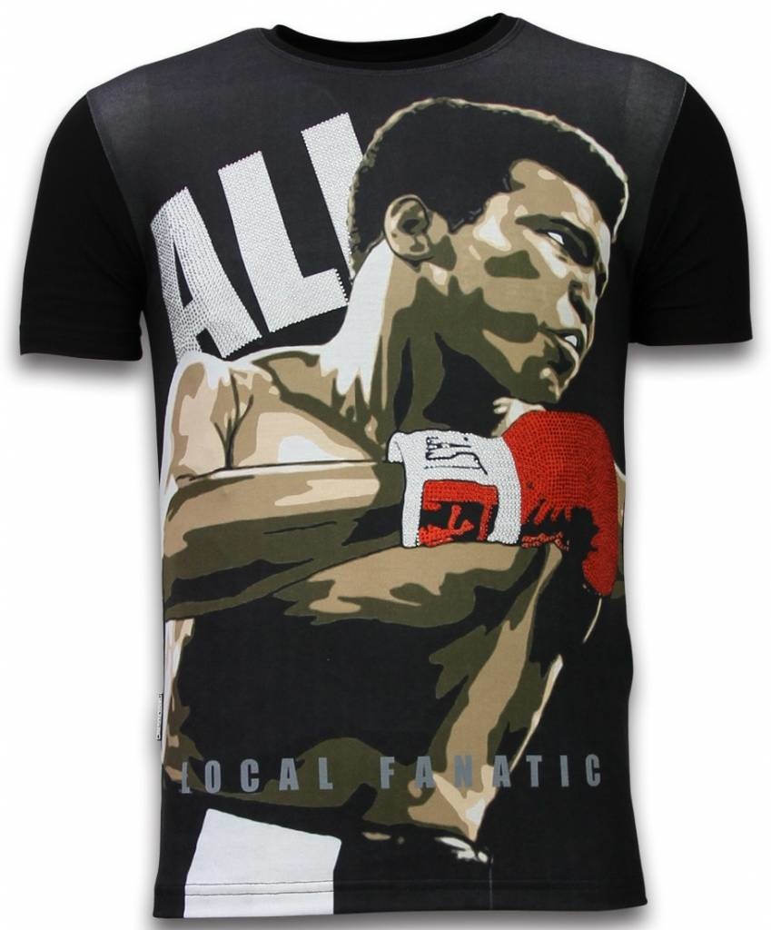 Muhammad Ali Rhinestone - Man T-Shirt Svart