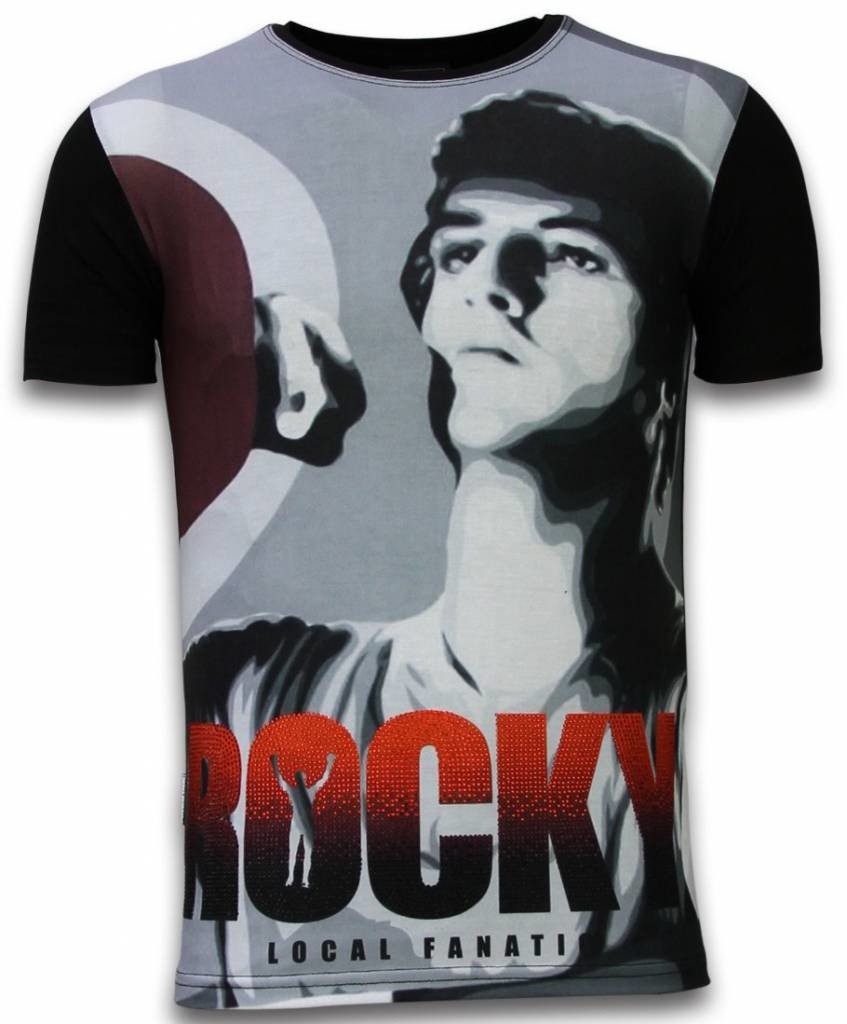Rocky Training Rhinestone - Herr T-Shirt Svart